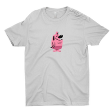 grey tee with pink dog "Dawg Dawg" print 